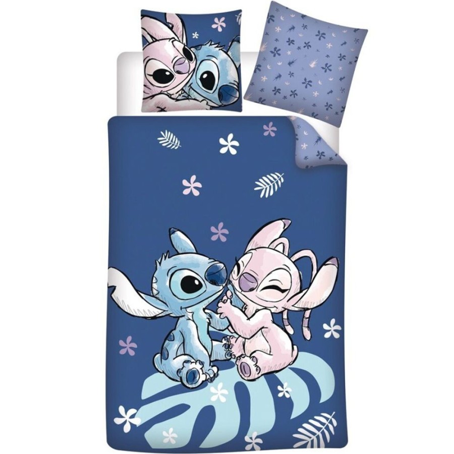 AyMax | Disney - Parure De Lit 140X200Cm + 65X65Cm - Stitch Et Angel