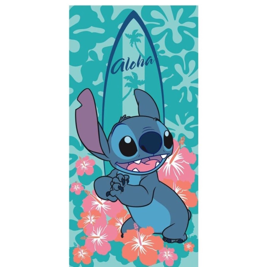 AyMax | Lilo & Stitch -Aloha Fleur -Serviette De Plage 100% Polyester 70X140Cm