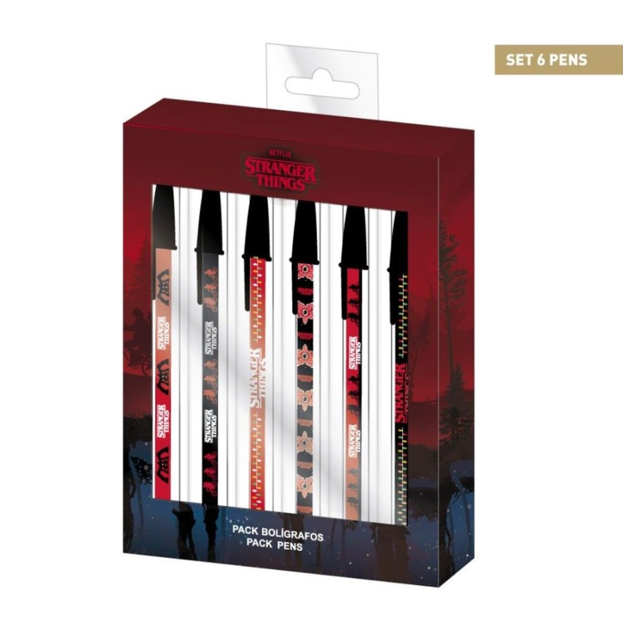 Cerda | Stranger Things - Set De 6 Stylos A Bille