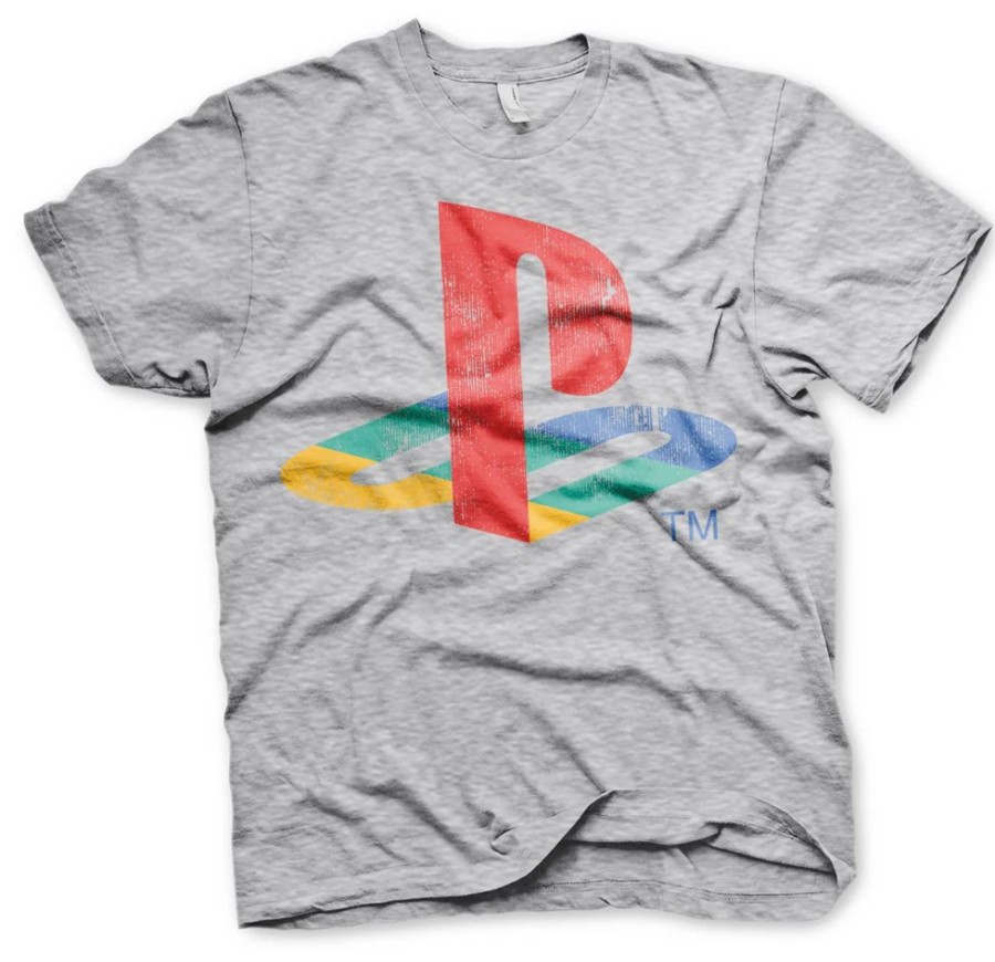 PLAYSTATION | Playstation - T-Shirt Distressed Logo - Clear Grey (10A)