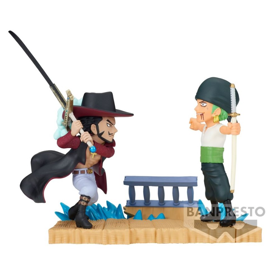 Banpresto | One Piece - Zoro Vs Mihawk - Figurine Wcf Log Stories 7Cm