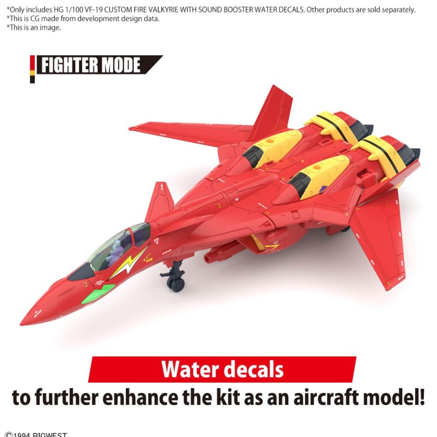 Bandai Model Kit | Macross - Hg 1/100 Vf-19 Custom Fire Valkyrie Water Decals - Model Kit