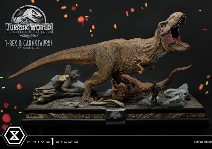 Prime 1 Studio | Jurassic World - T-Rex & Carnotaurus - Statuette '49X90X51Cm'