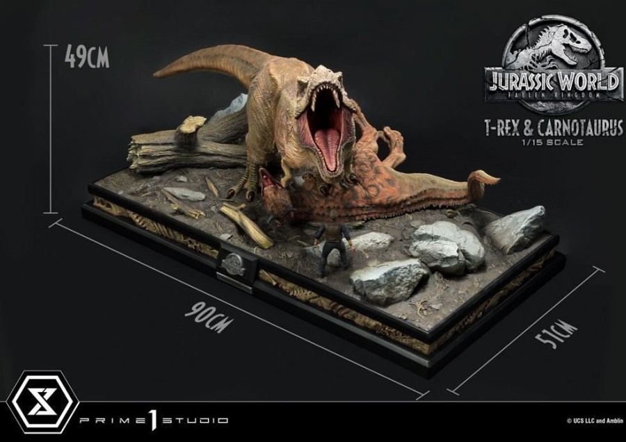 Prime 1 Studio | Jurassic World - T-Rex & Carnotaurus - Statuette '49X90X51Cm'