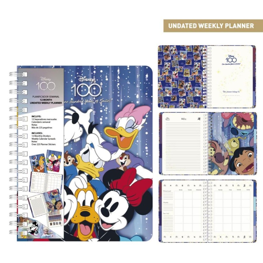 Cerda | Disney - Agenda Hebdomadaire Non Date + Intercalaires + Stickers