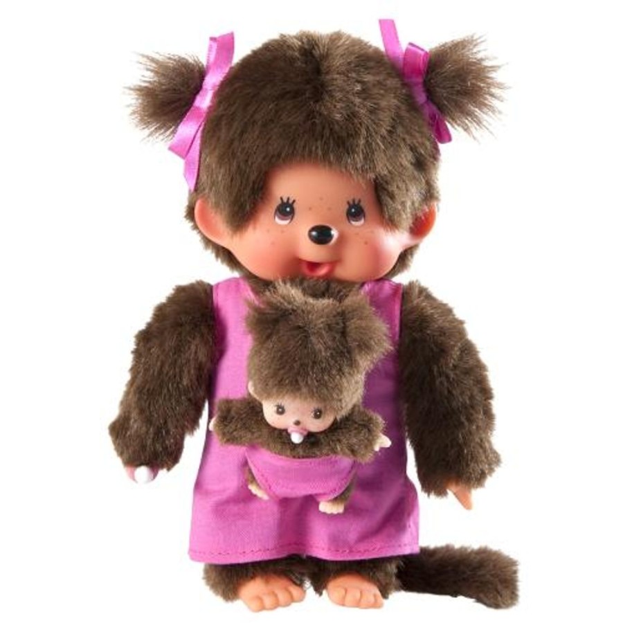 Bandai Red | Monchhichi - Maman & Bebe Rose - Peluche 20Cm