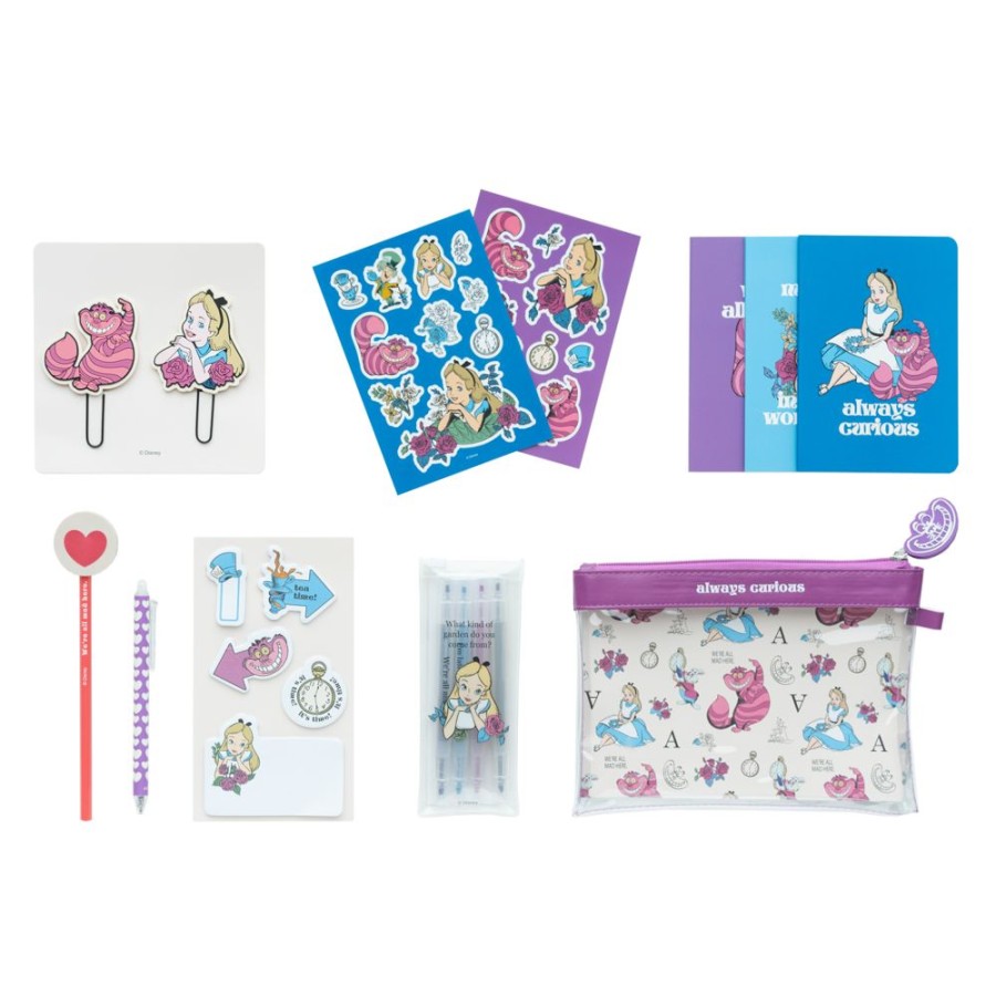 Grupo Erik | Disney - Alice - Set De Papeterie Avec 3 Notebooks A6 - 10Pc.