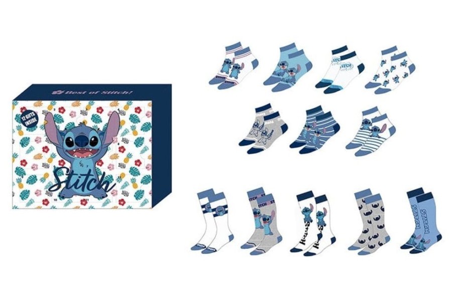 Cerda | Stitch - Gift Box - 12 Paires De Chaussettes (T 36-41)