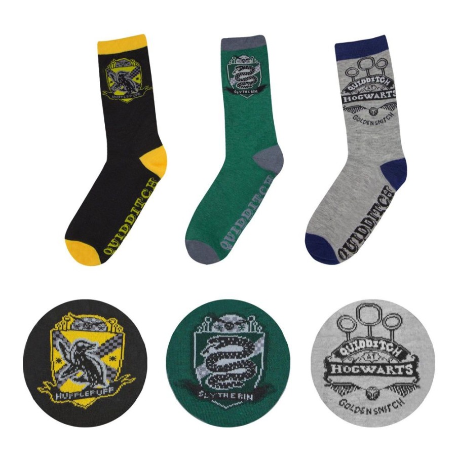 Cinereplicas | Harry Potter - Lot De 3 Paires De Chaussettes Quidditch - Taille 37-46