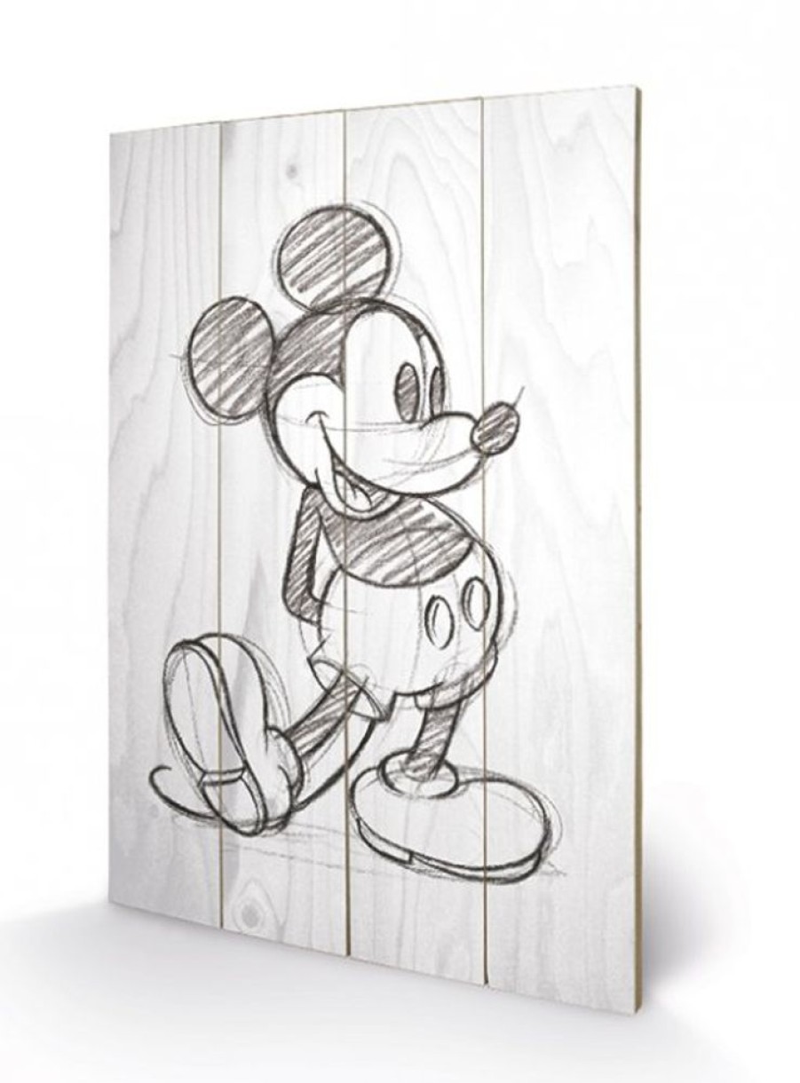 Pyramid | Disney - Mickey Mouse Black / White - Impression Sur Bois 40X59Cm