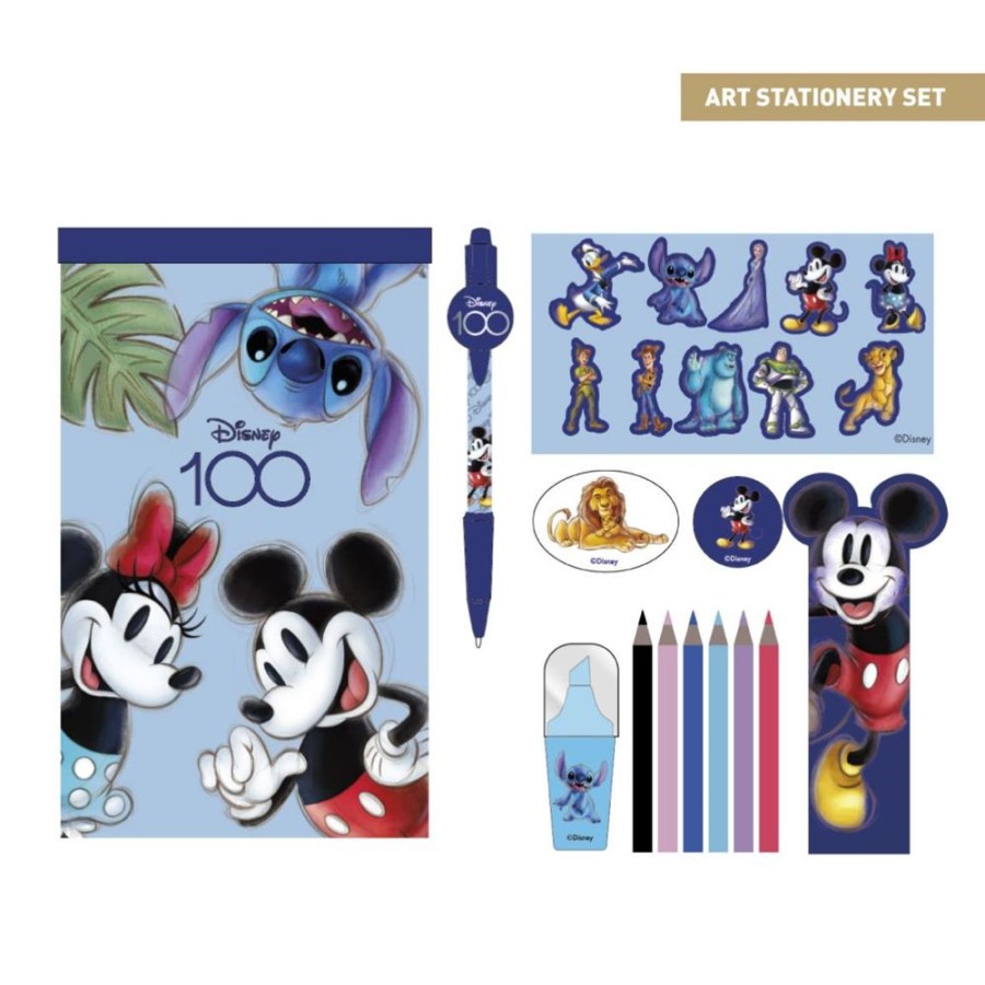 Cerda | Disney 100 Ans - Boite De Papeterie - 12 Pc.