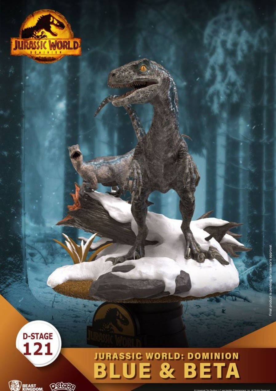 Beast Kingdom | Jurassic World Le Monde D'Apres - Blue & Beta - Diorama D-Stage 13Cm