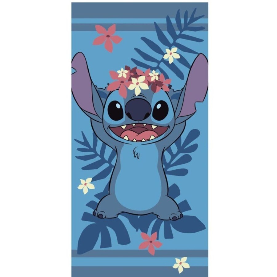 AyMax | Lilo & Stitch - Fleurs - Serviette De Plage 100% Polyester 70X140Cm