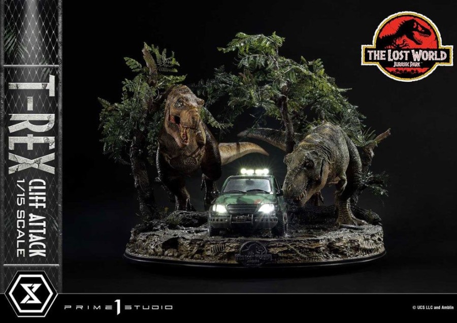 Prime 1 Studio | Jurassic Park Le Monde Perdu - T-Rex Cliff Attack -Statuette 1/15 53Cm