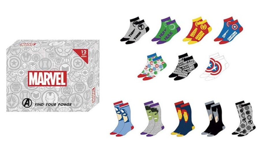 Cerda | Avengers - Gift Box - 12 Paires De Chaussettes (T 41-46)