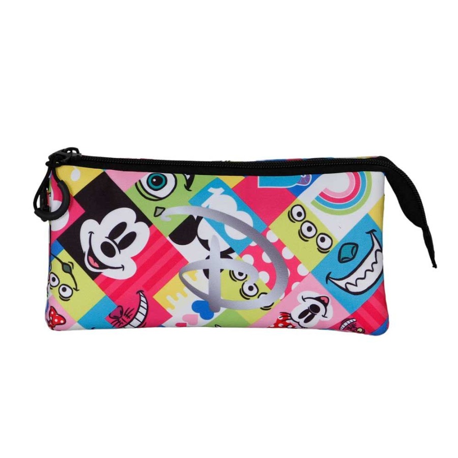 Karactermania | Disney 100 Ans - Collage - Trousse Triple '23X11X7Cm'