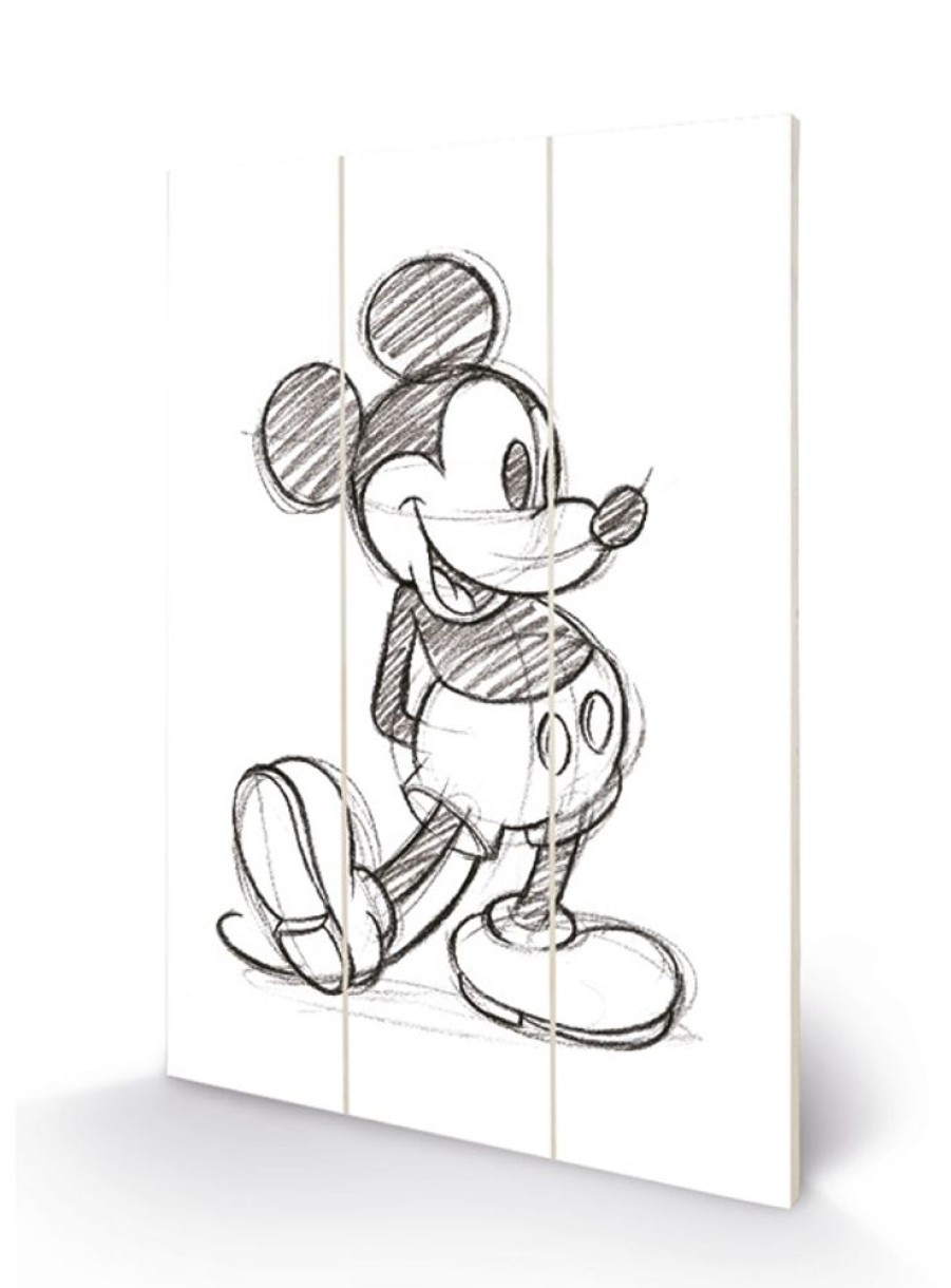 Pyramid | Disney - Mickey Mouse Sketched - Impression Sur Bois 20X29.5