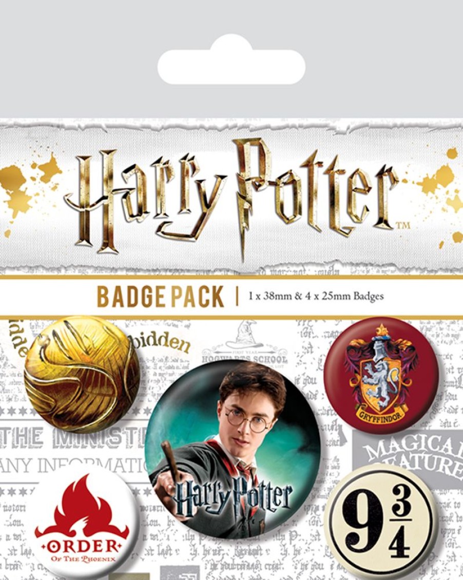 Pyramid | Harry Potter - Pack 5 Badges - Gryffindor