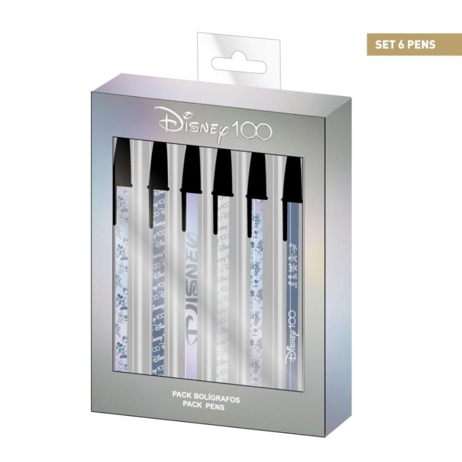 Cerda | Disney 100 Ans - Logo - Set De 6 Stylos A Bille