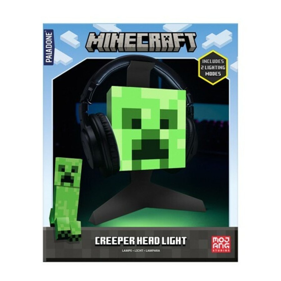 Paladone | Minecraft - Tete De Creeper - Support Pour Casque Avec Lampe