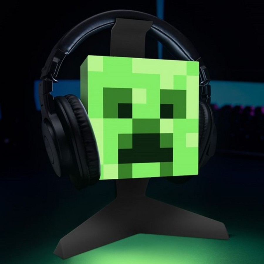 Paladone | Minecraft - Tete De Creeper - Support Pour Casque Avec Lampe