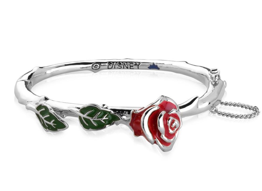 Couture Kingdom | Beauty & The Beast - Enchanted Rose Bangle 'White Gold Plated'