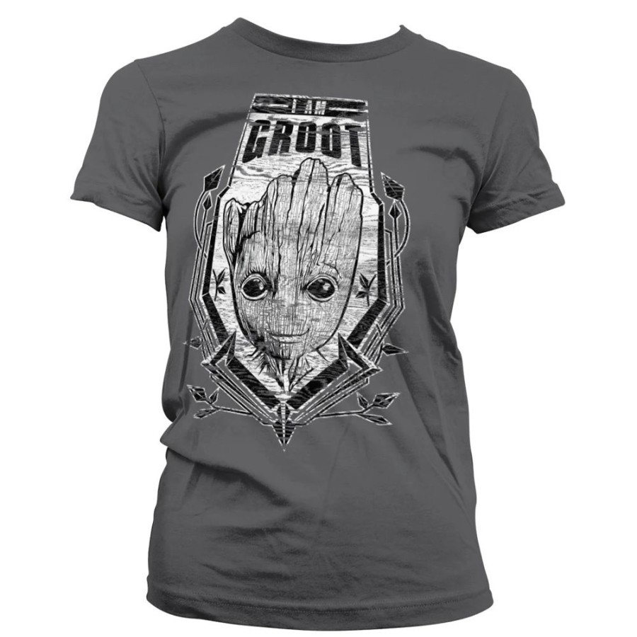 H.O. | Guardians Of The Galaxy - T-Shirt Groot Distressed Shield - Girl (Xl)