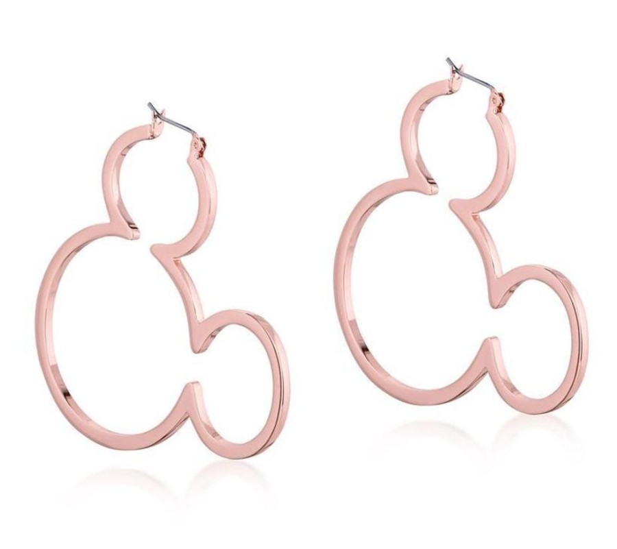 Couture Kingdom | Disney Mickey Mouse - Outline Hoop Earrings 'Rose Gold Plated'