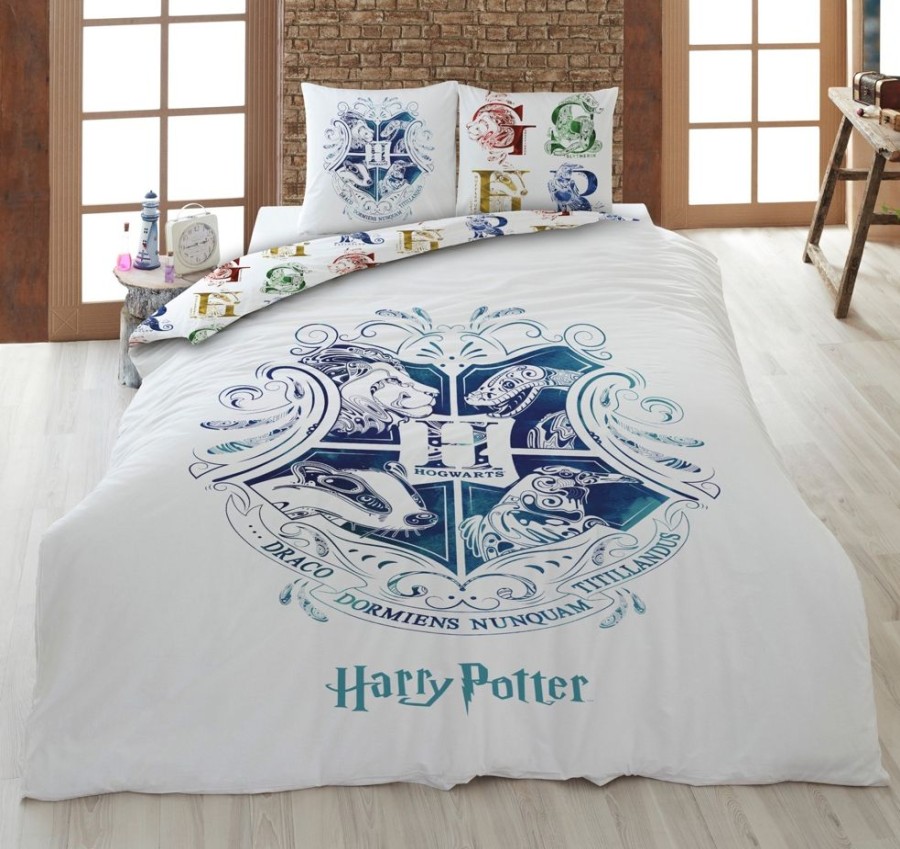 AyMax | Harry Potter - Parure De Lit 140X200Cm - Hogwarts W. '100% Coton'