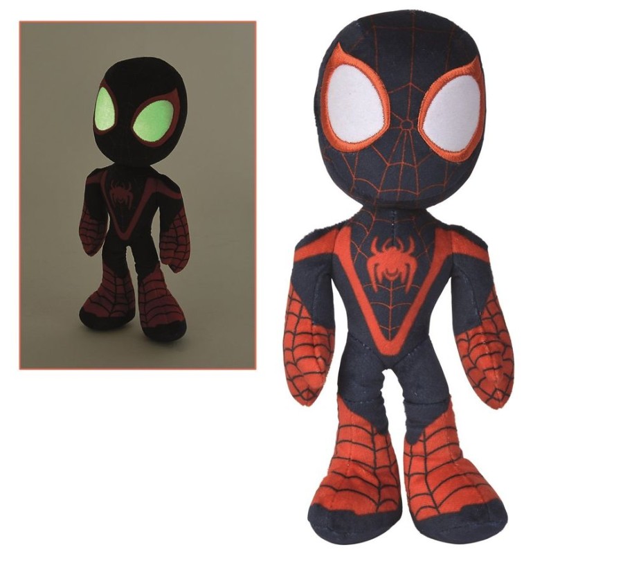 Simba Toys | Marvel - Peluche Spiderman Miles Morales- Yeux Phosphorescents - 25Cm