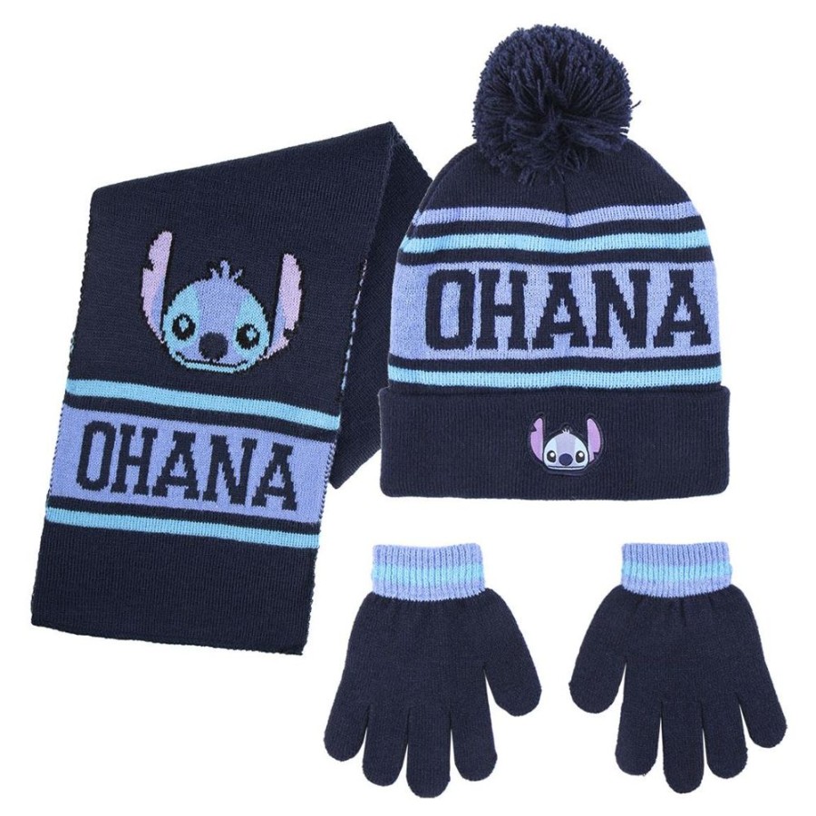 Cerda | Lilo & Stitch - Set Bonnet Pompon + Gants + Echarpe - 3Pc Enfant