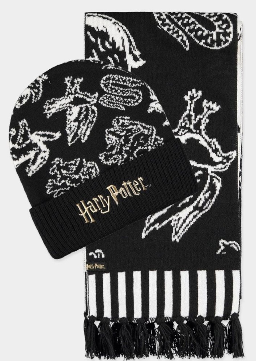 Difuzed | Harry Potter - Black & White - Gift Set Bonnet & Echarpe