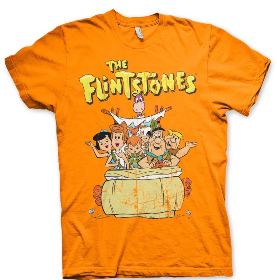 THE FLINTSTONES | The Flintstones - T-Shirt Flintstones Family - Orange (L)