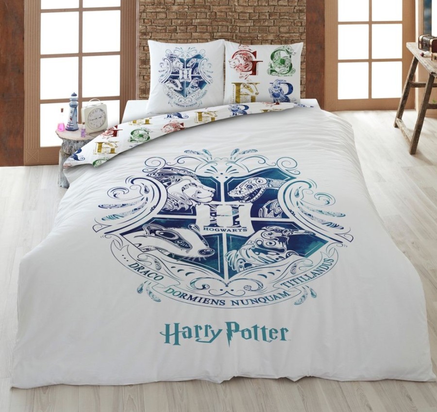 AyMax | Harry Potter - Parure De Lit 240X220Cm - Hogwarts W. '100% Coton'