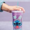 Stor | Stitch - Purple Glitter - Gobelet Fashion + Paille - Format 560Ml