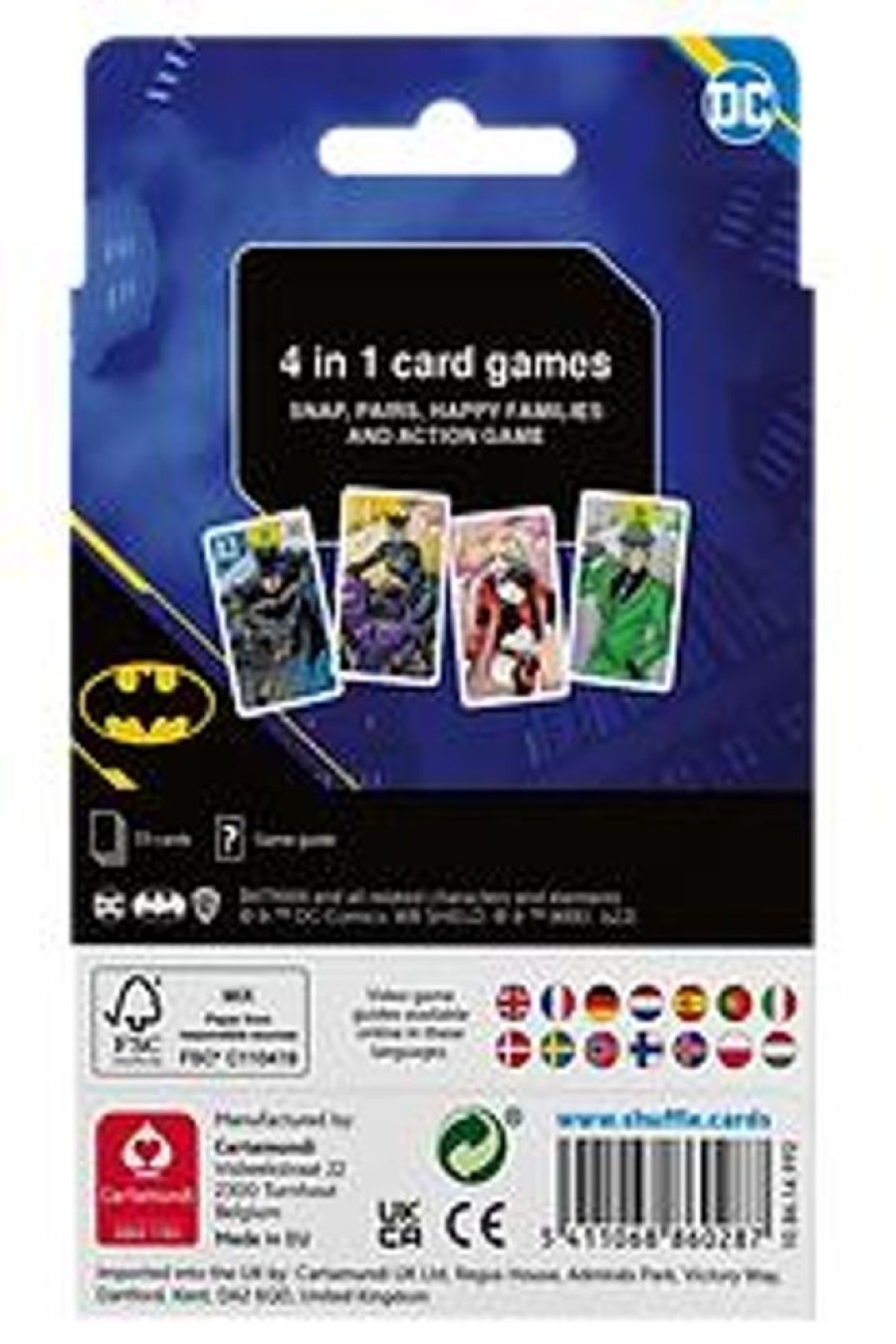 Cartamundi | Dc Comics - Batman - Shuffle - 4 In 1 - 5Th Panel Packaging Fr/Nl