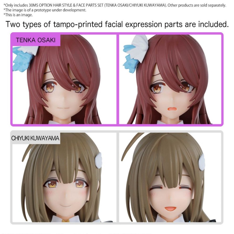 Bandai Model Kit | The Idolmaster - 30Ms Option Hair Style & Face Parts Set - Model Kit