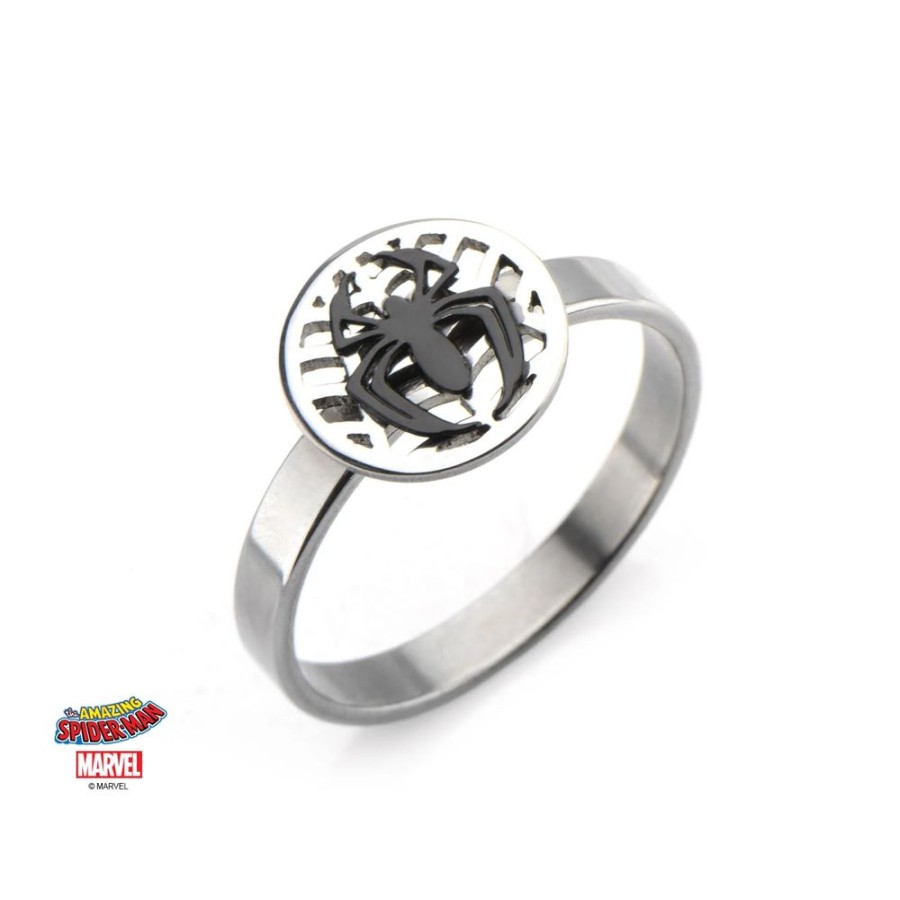 S1 Studio | Marvel - Women'S Silver Plated Brass Spider-Man Ring - Size 6