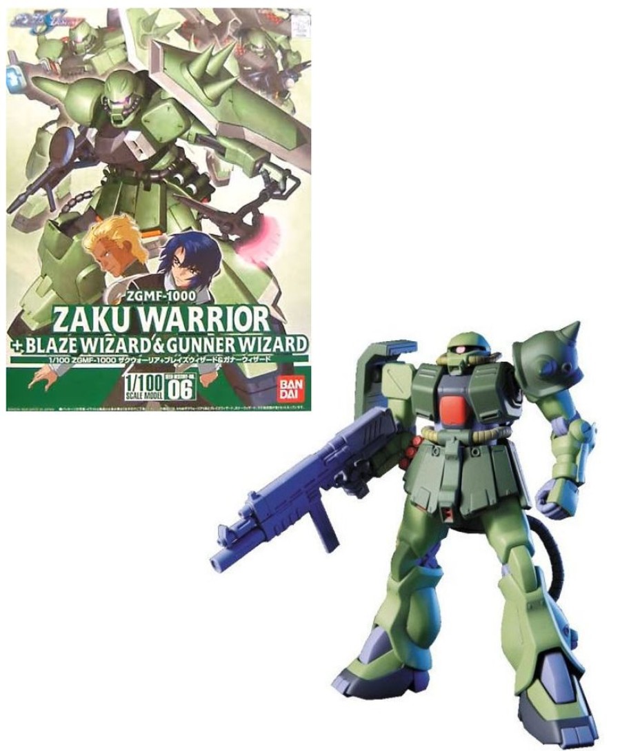 Bandai Model Kit | Gundam - 1/100 Zaku Warrior + Blaze Wizard & Gunner Wizard - Model Kit