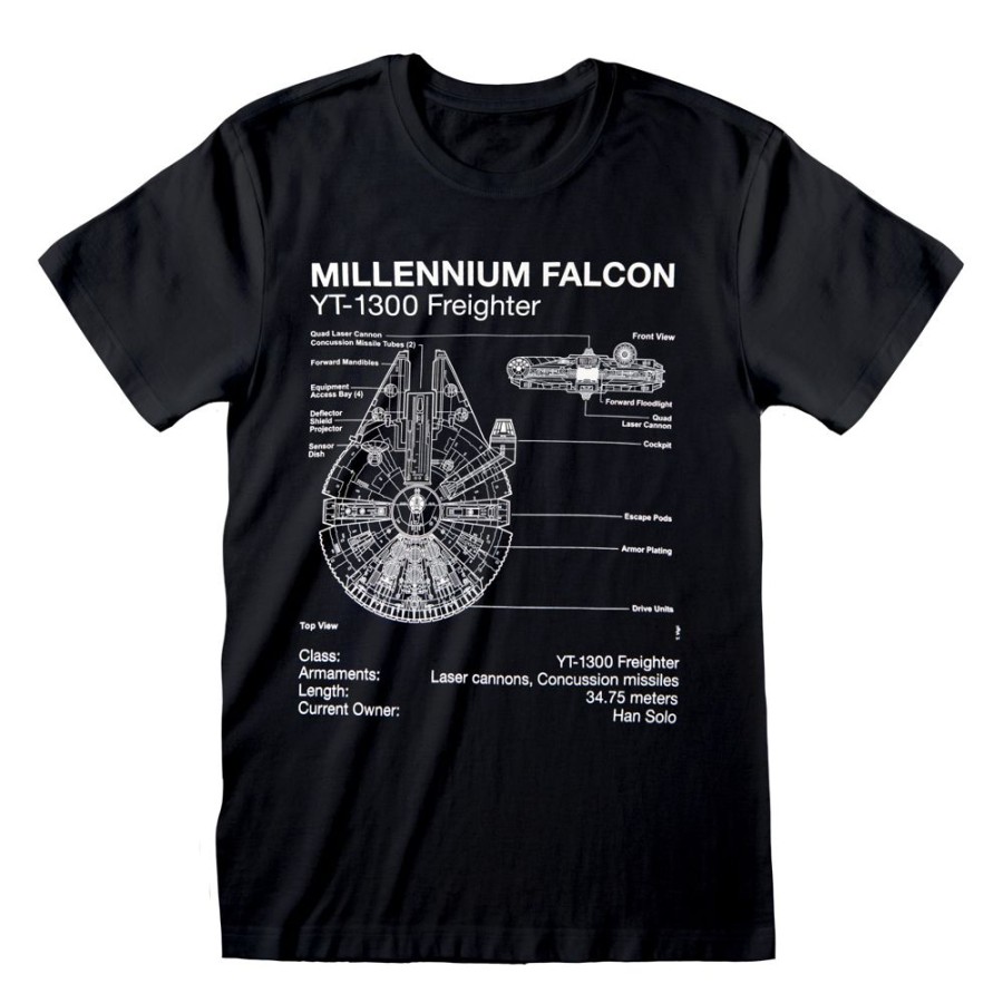 STAR WARS | Star Wars - T-Shirt - Millennium Falcon Sketch (M)