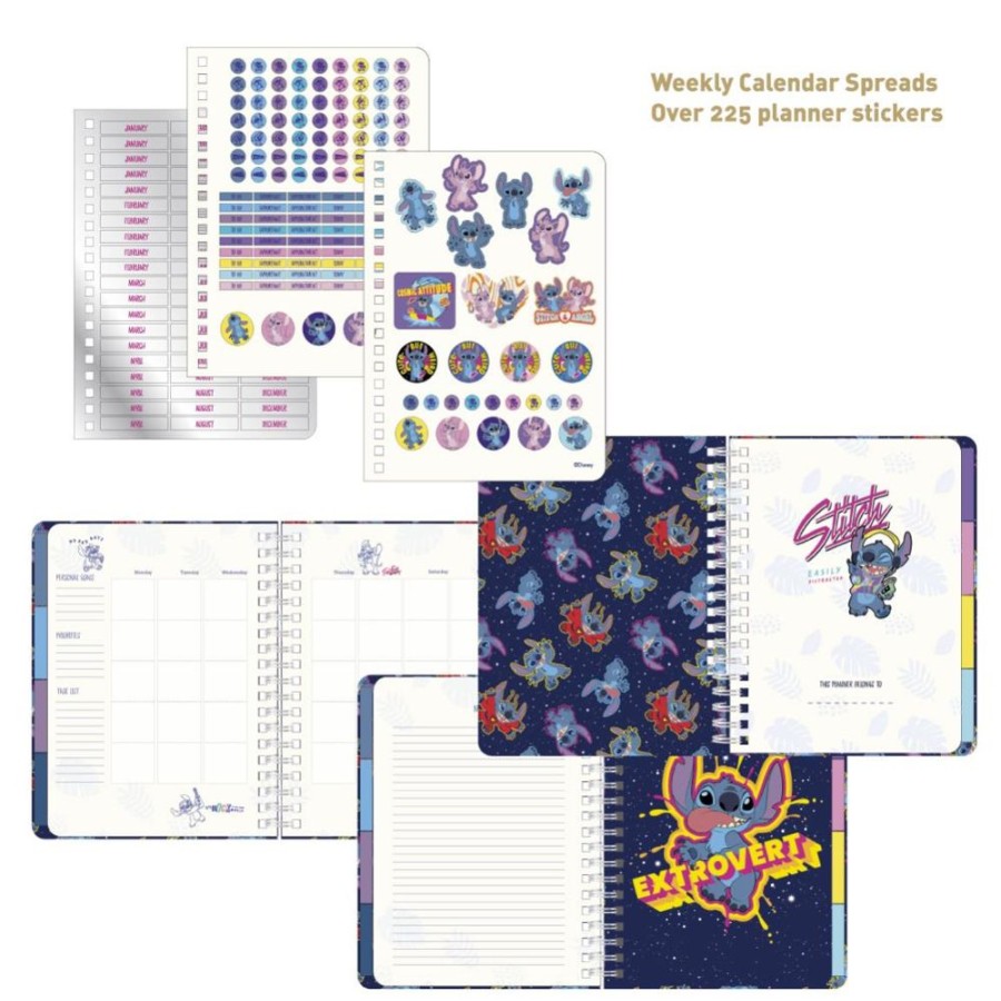 Cerda | Stitch - Agenda Hebdomadaire Non Date + Intercalaires + Stickers