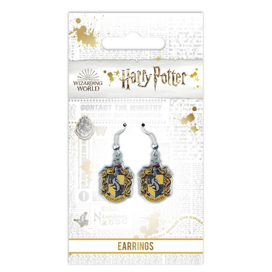 Carat | Harry Potter - Boucles D'Oreilles Pendantes - Embleme Poufsouffle