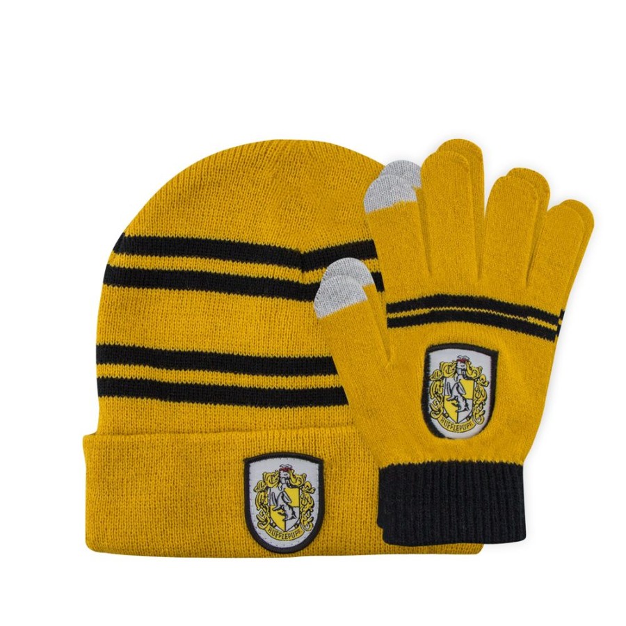 Cinereplicas | Harry Potter - Set Enfant Gants Tactiles & Bonnet - Poufsouffle