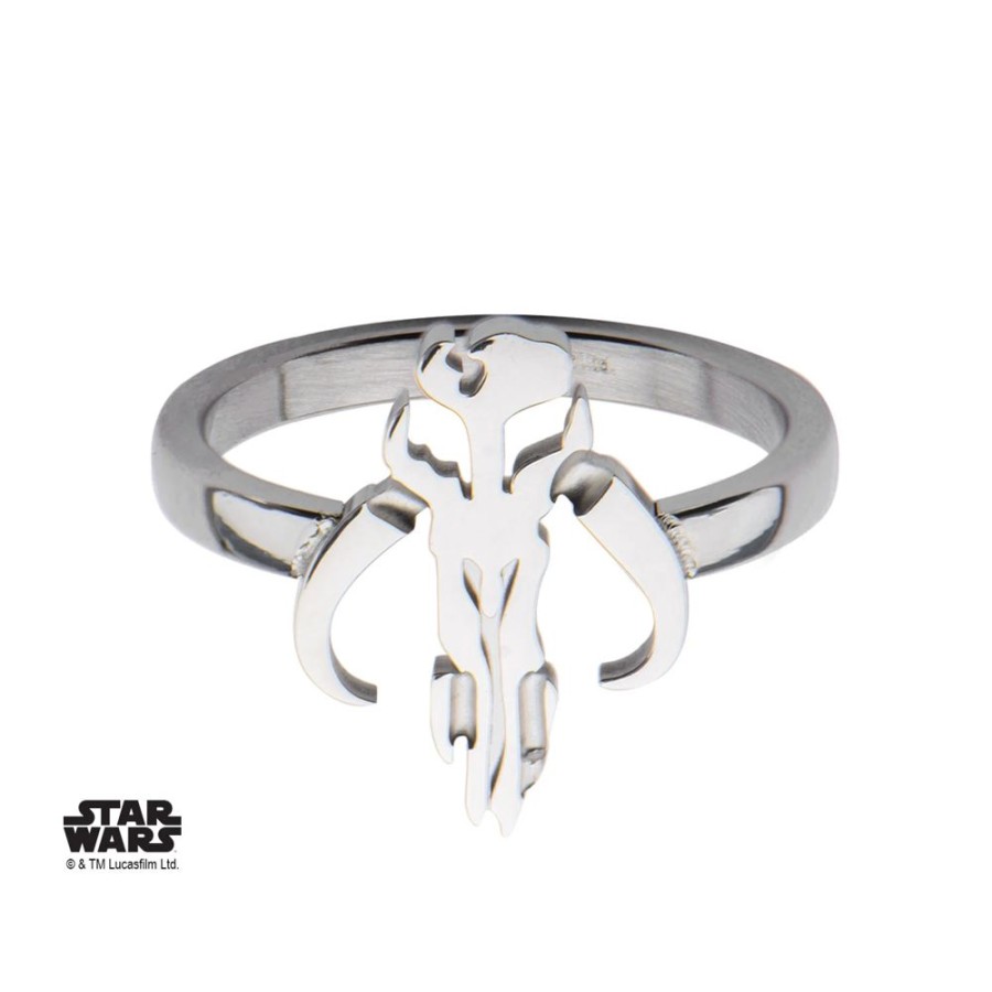 S1 Studio | Star Wars - Women'S Stainless Steel Mandalorian Sym Cut Ring - Size 6