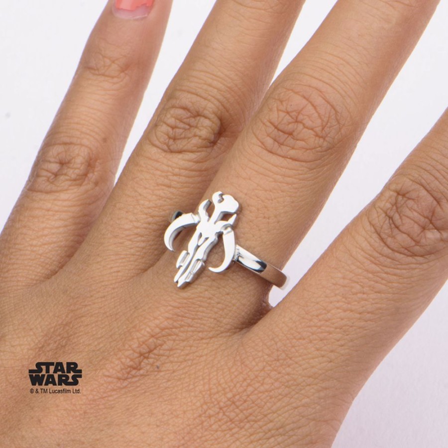 S1 Studio | Star Wars - Women'S Stainless Steel Mandalorian Sym Cut Ring - Size 6