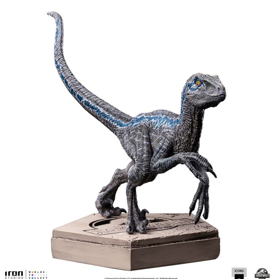 Iron Studios | Jurassic World - Velociraptor Blue - Statuette Icons 9Cm