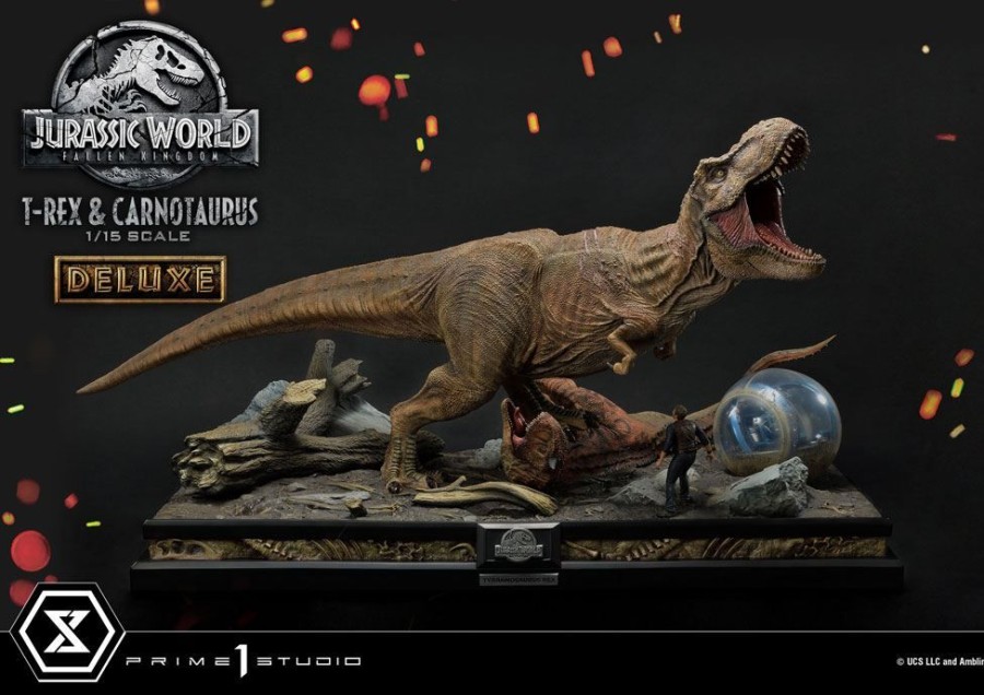 Prime 1 Studio | Jurassic World - T-Rex & Carnotaurus Deluxe - Statuette '49X90X51Cm'