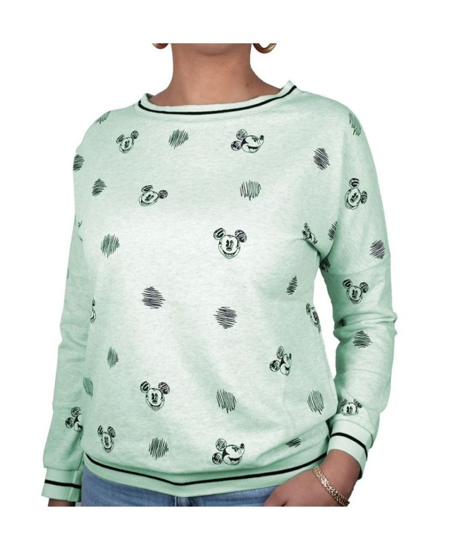 Cotton Division | Disney - Sweat Crayon Mickey Girl - Green (S)