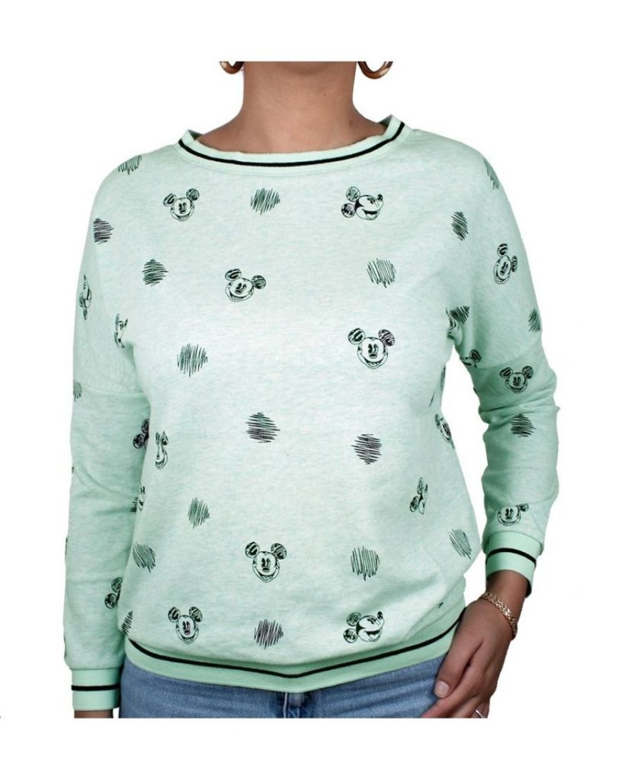 Cotton Division | Disney - Sweat Crayon Mickey Girl - Green (S)