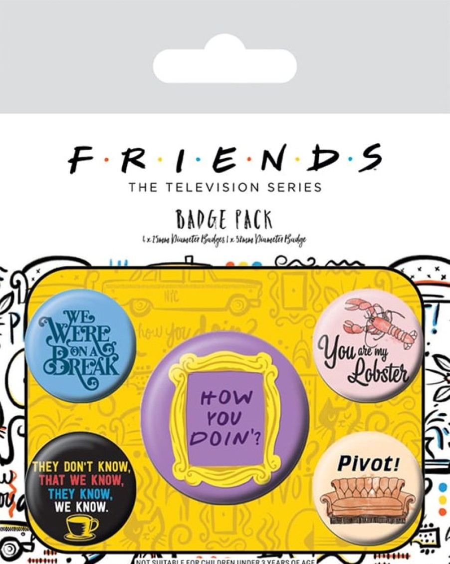 Pyramid | Friends - Pack De 5 Badges - Quotes